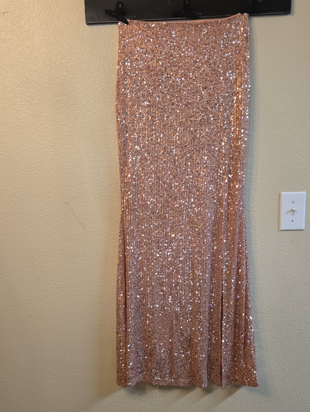 The Vintage Shop Rose Gold Sequin Maxi Skirt